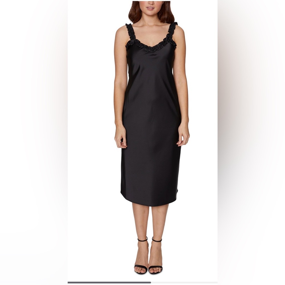 Betsey Johnson Black Sleeveless Midi Dress | Size 2 Side Zip